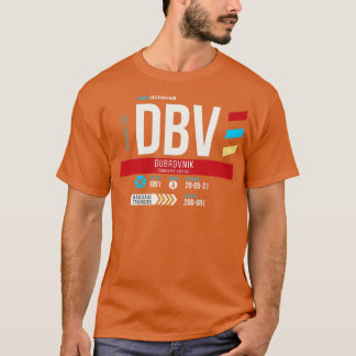 Camiseta Código de Bagagem do Aeroporto DBV Dubrovnik 1