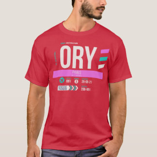 Camiseta Código de Bagagem do Aeroporto de Paris ORY 1
