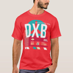Camiseta Código de Bagagem E do Aeroporto DXB de Dubai