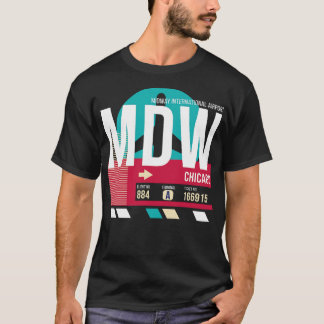 Camiseta Código de Bagagem E do Aeroporto MDW de Chicago