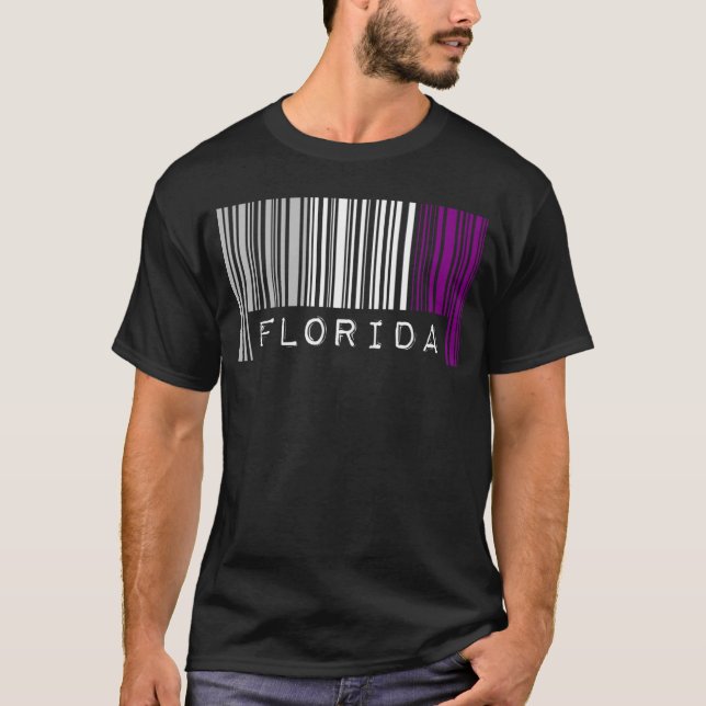 Camiseta Código de Barras Asexual Orgulho Flórida Ace Cute  (Frente)