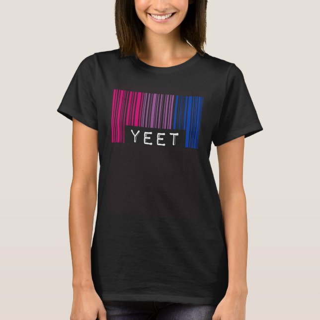Camiseta Código de Barras Bissexual Orgulho Yeet Memer Aest (Frente)