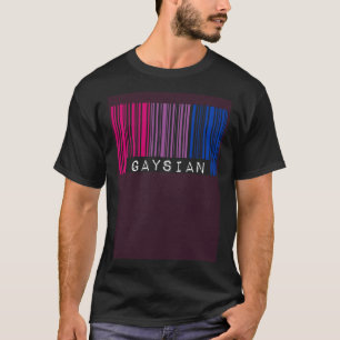 Camiseta Código de barras da bandeira do orgulho bissexual