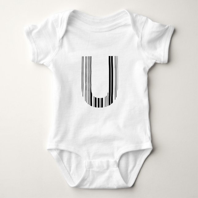 Camiseta CÓDIGO DE BARRAS DA LETRA U Primeiro Padrão de Cód (Frente)