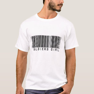 Camiseta Código de barras da menina dos soldados da tanga