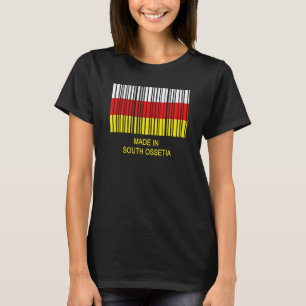 Camiseta Código de barras de bandeira da Ossétia do Sul