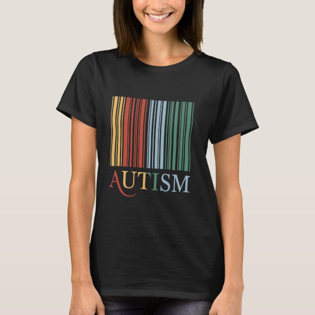Camiseta Código de barras de conscientização do autismo (Frente)