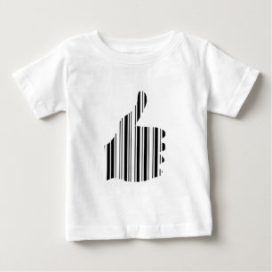 Camiseta CÓDIGO DE BARRAS DE DEDO PARA CIMA Padrão de gesto