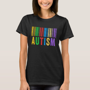 Camiseta Código de barras do Autismo Conscientização do Aut