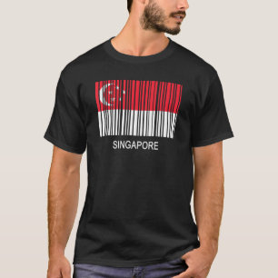 Camiseta Código de barras do sinalizador de Singapura