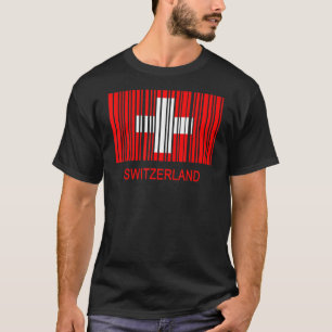 Camiseta Código de barras do sinalizador de suiça