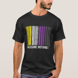 Camiseta Código de Barras do Sinalizador do Orgulho Não Bin