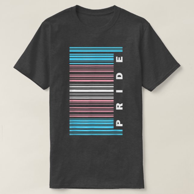 Camiseta Código de barras do Sinalizador do Orgulho Transgê (Frente do Design)