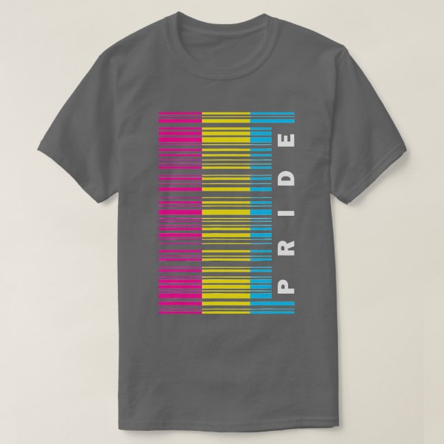Camiseta Código de Barras do Sinalizador Pansexual LGB (Frente do Design)