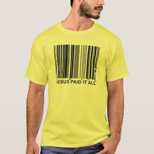 Camiseta Código de barras UPC de Salvação Cristã Jesus Pago