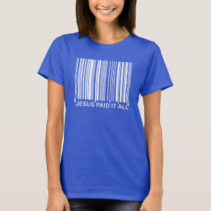 Camiseta Código de barras UPC de Salvação Cristã Jesus Pago