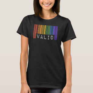 Camiseta Código De Barras Válido Lgbtq Ally Trendy Rainbow