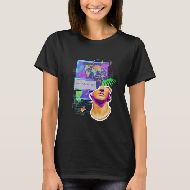 Camiseta Código de erro Vaporwave retrorreflector Nerd de T (Frente)