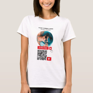 Camiseta Código de Foto e QR dentro de um círculo, Youtube