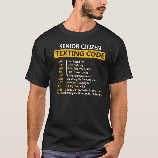 Camiseta Código de Mensagem de Cidadão do mais velho para o (Frente)