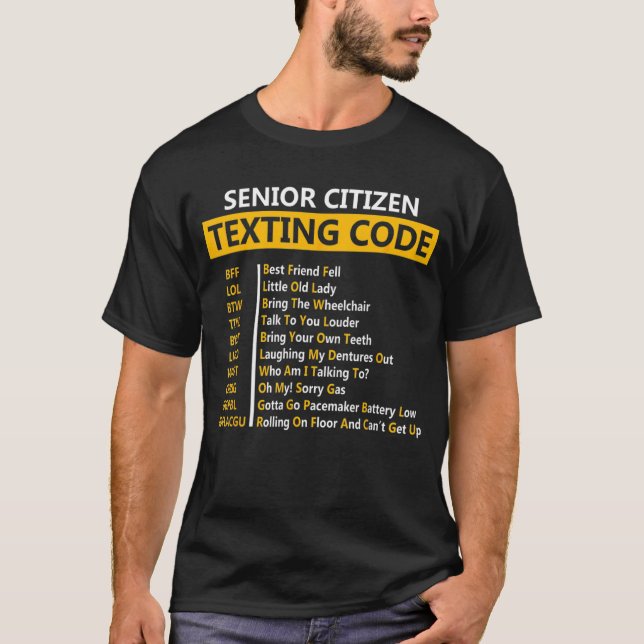 Camiseta Código de Mensagem de Cidadão do mais velho para o (Frente)