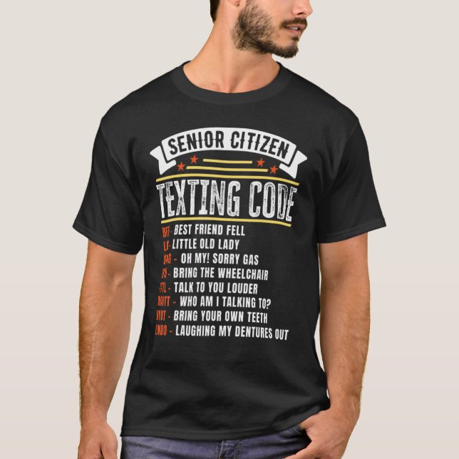 Camiseta Código de Mensagem de Cidadão do mais velho para o (Frente)