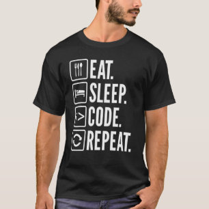 Camiseta Código De Sono Repetir Sarcástico Para Codificador