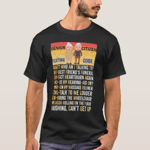 Camiseta Código de Texto para Idoso Vovô Cidadão Idoso