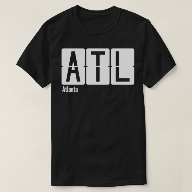 Camiseta Código do Aeroporto ATL de Atlanta (Frente do Design)