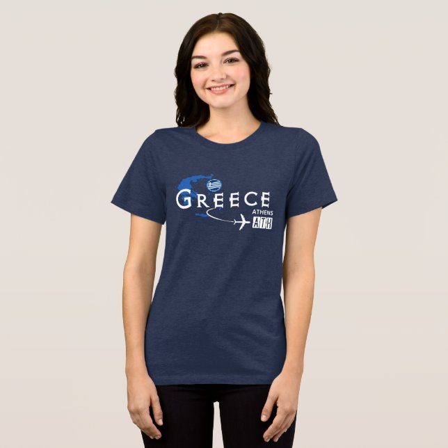 Camiseta Código do Aeroporto da Grécia (Frente Completa)