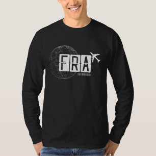 Camiseta Código do Aeroporto de Frankfurt Alemanha Viagem