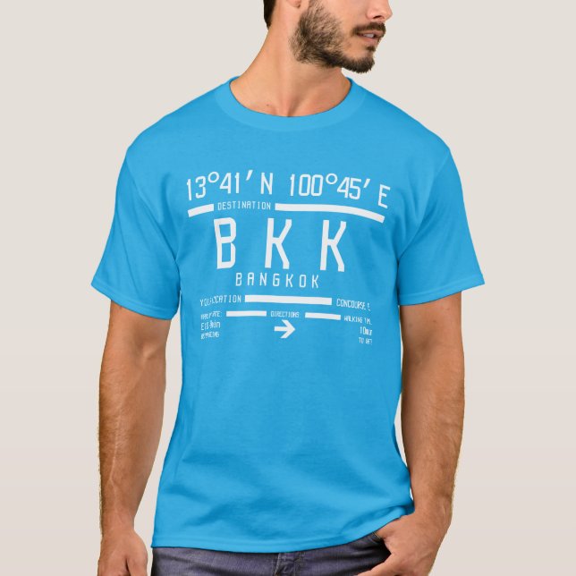 Camiseta Código do Aeroporto Internacional de Bangkok (Frente)