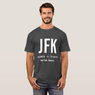 Camiseta Código do Aeroporto JFK de Nova Iorque - Aviaçã