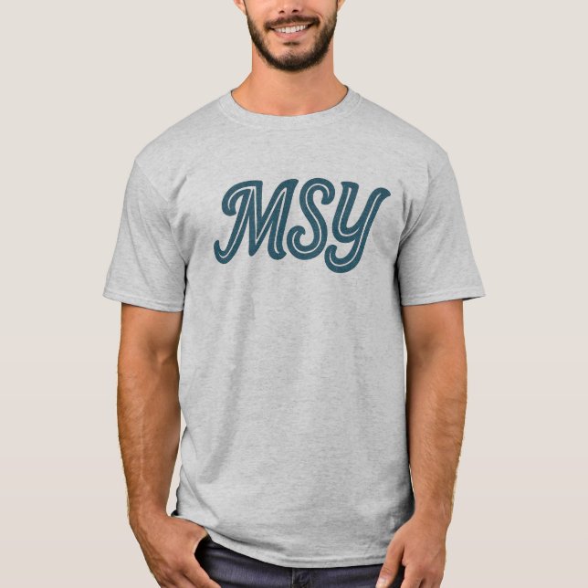 Camiseta Código do Aeroporto MSY New Orleans - Louis Armstr (Frente)
