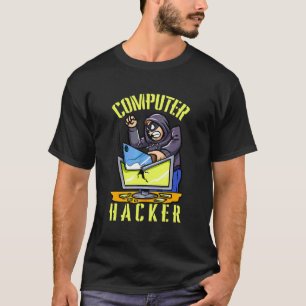 Camiseta Código do Computador Cibersegurança Hacker do Comp