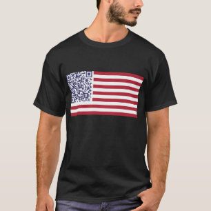 Camiseta Código do hino nacional QR de bandeira americana
