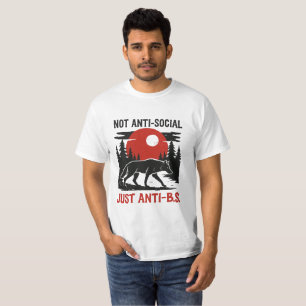 Camiseta Código do Lobo Solitário – Não Antissocial, Apenas