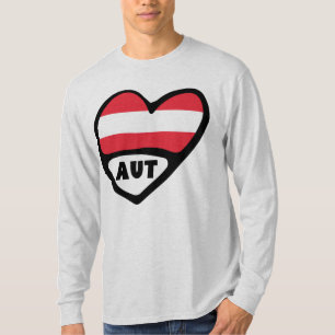 Camiseta Código do País Áustria Sinalizador Heart AUT