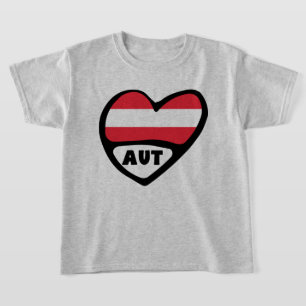 Camiseta Código do País Áustria Sinalizador Heart AUT