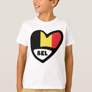Camiseta Código do País Bélgica Indicador Coração BEL