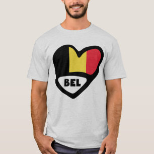Camiseta Código do País Bélgica Indicador Coração BEL