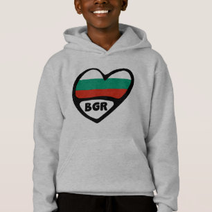 Camiseta Código do País Bulgária Sinalizador Heart, BGR