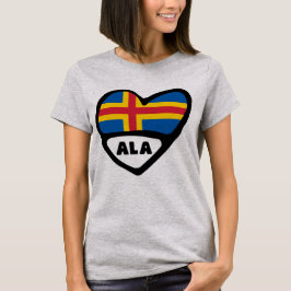 Camiseta Código do País das Ilhas Åland Flag Heart