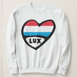 Camiseta Código do País Luxemburgo Sinalizador Heart LUX