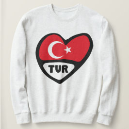 Camiseta Código do país TUR da bandeira cardíaca turca