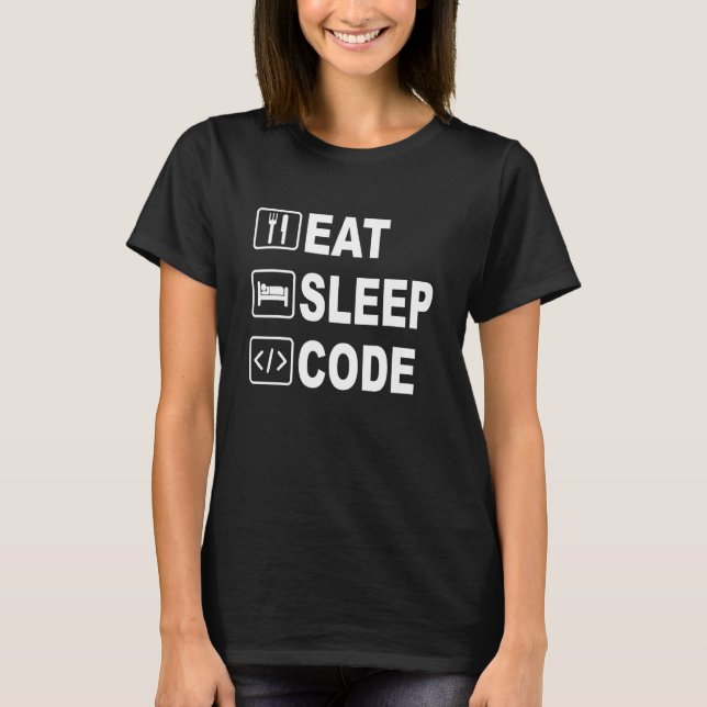 Camiseta Código East Sleep Engraçado Para Engenheiros De So (Frente)