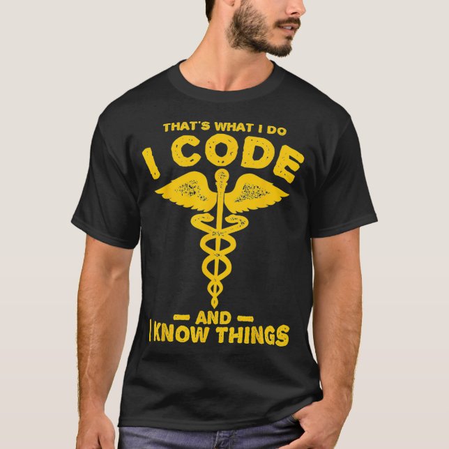 Camiseta Código Engraçado e sabe coisas sobre o código clín (Frente)