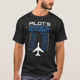 Camiseta Código fonético de aviação com símbolo de aeronave