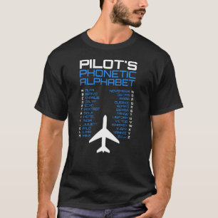 Camiseta Código fonético de aviação com símbolo de aeronave