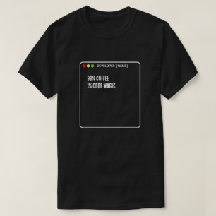 Camiseta Código Mágico de Programador Engraçado - Nome Pers